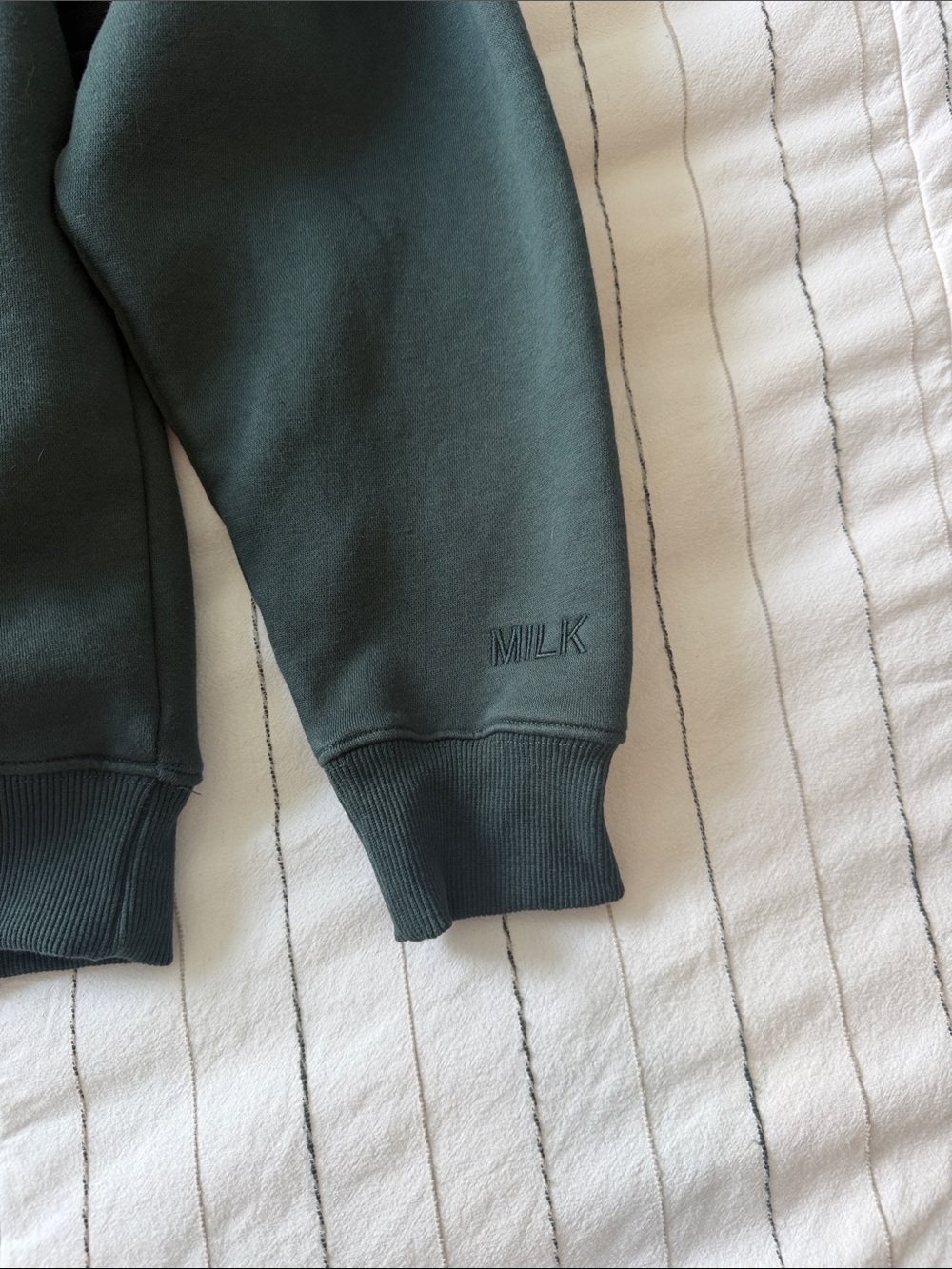 Relaxed Crewneck Sweatshirt in Forest Green - Picture 3 of 4